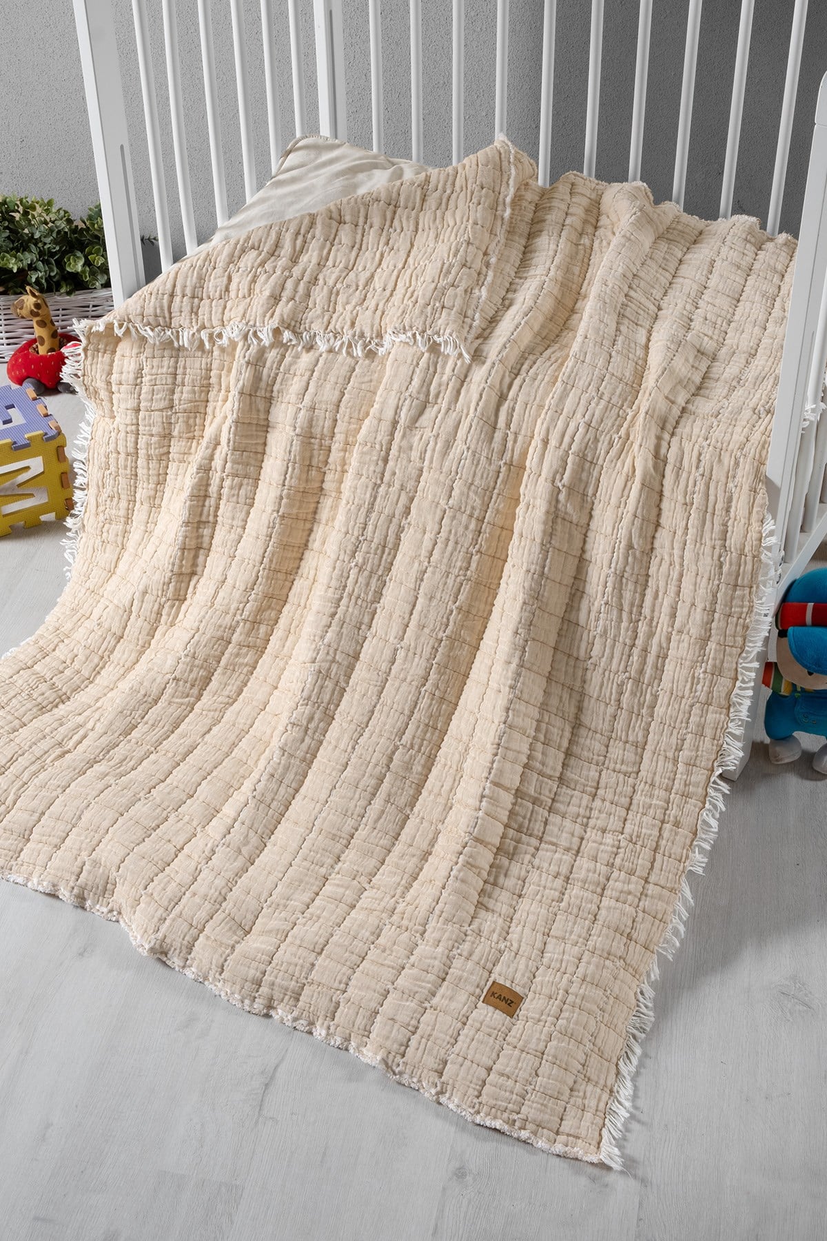 Light Müslin Bebek Yorganı 115x125 cm - Bej
