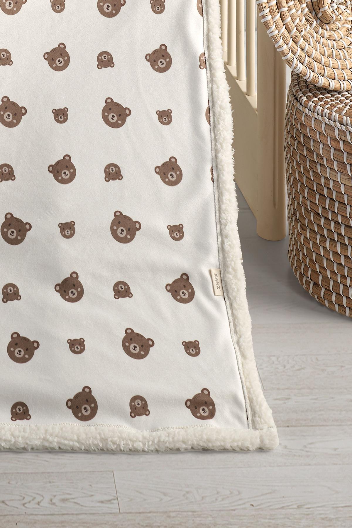 Fleece Baby Blanket - Brown Bear