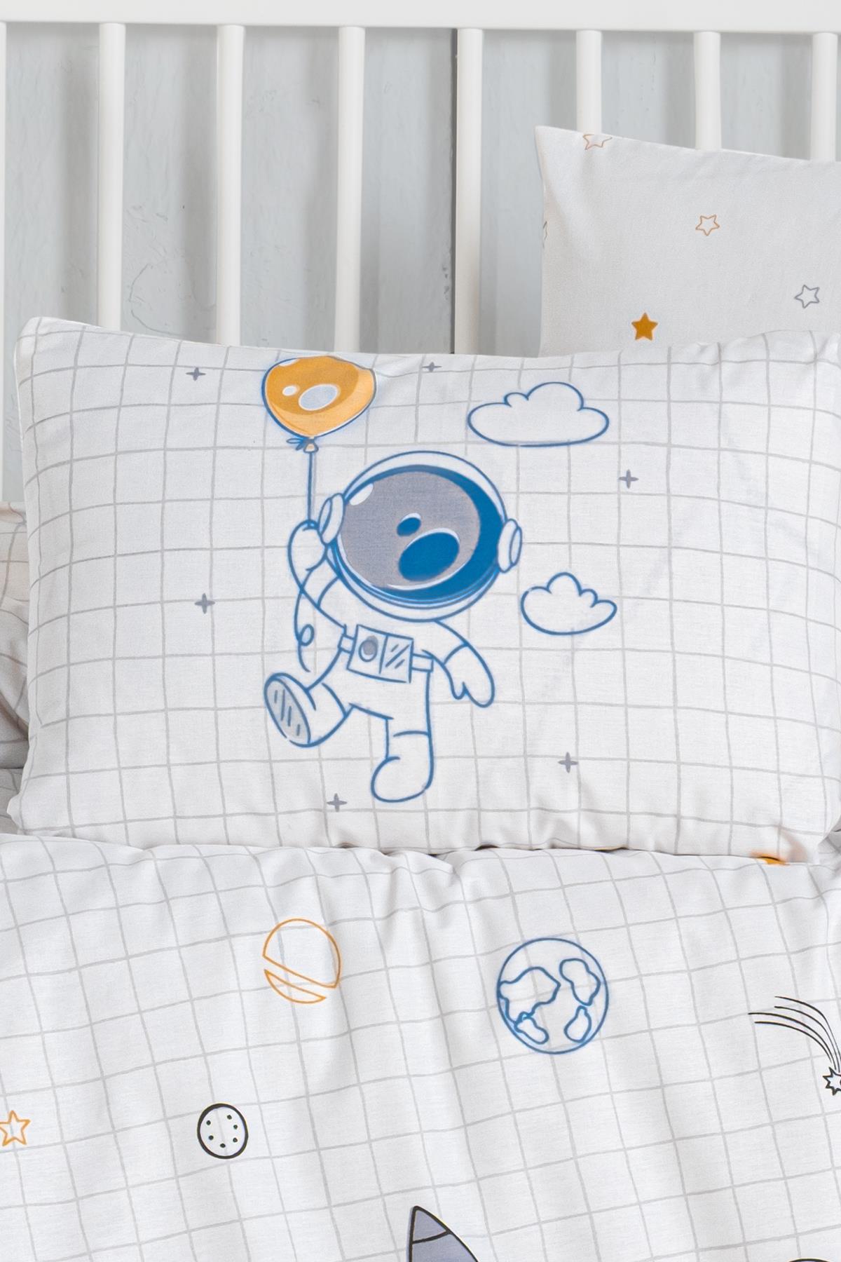 Ranforce %100 Pamuk Bebek Yastık Kılıfı 2li Set 35x45 cm - Space A