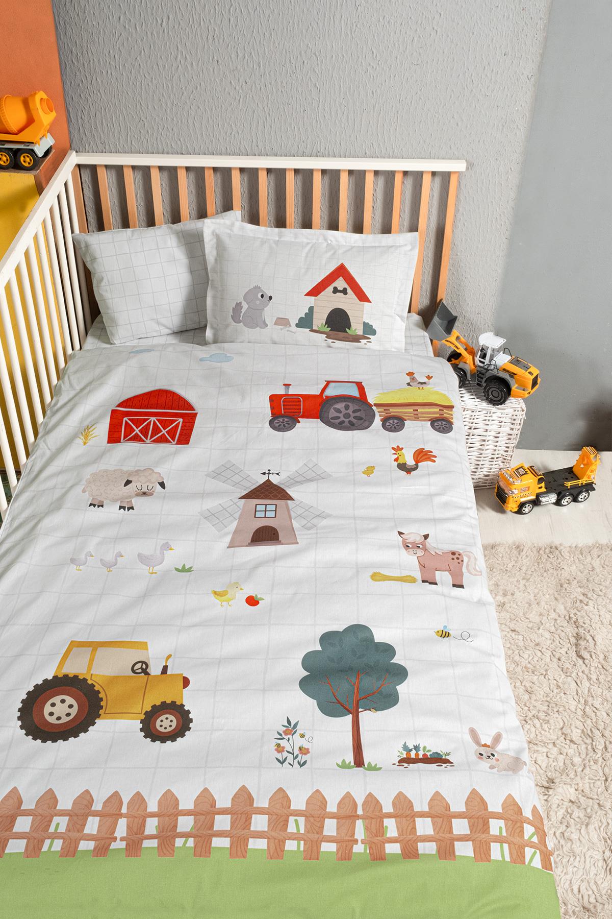 Ranforce Baby Duvet Cover Set - Farming