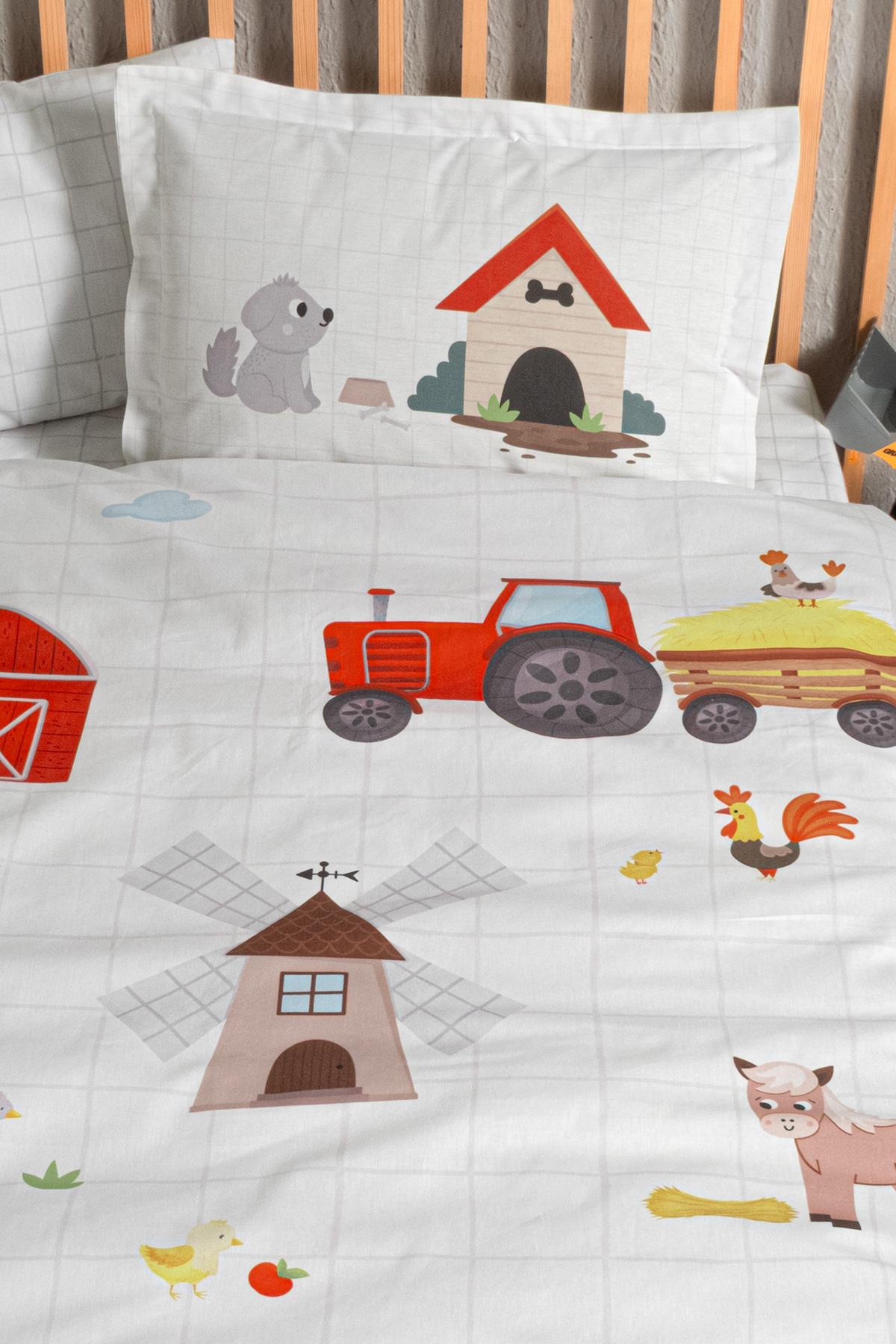 Ranforce Baby Duvet Cover Set - Farming