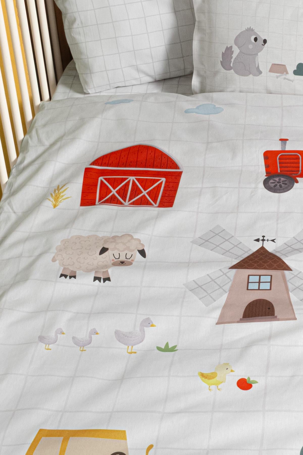 Ranforce Baby Duvet Cover Set - Farming