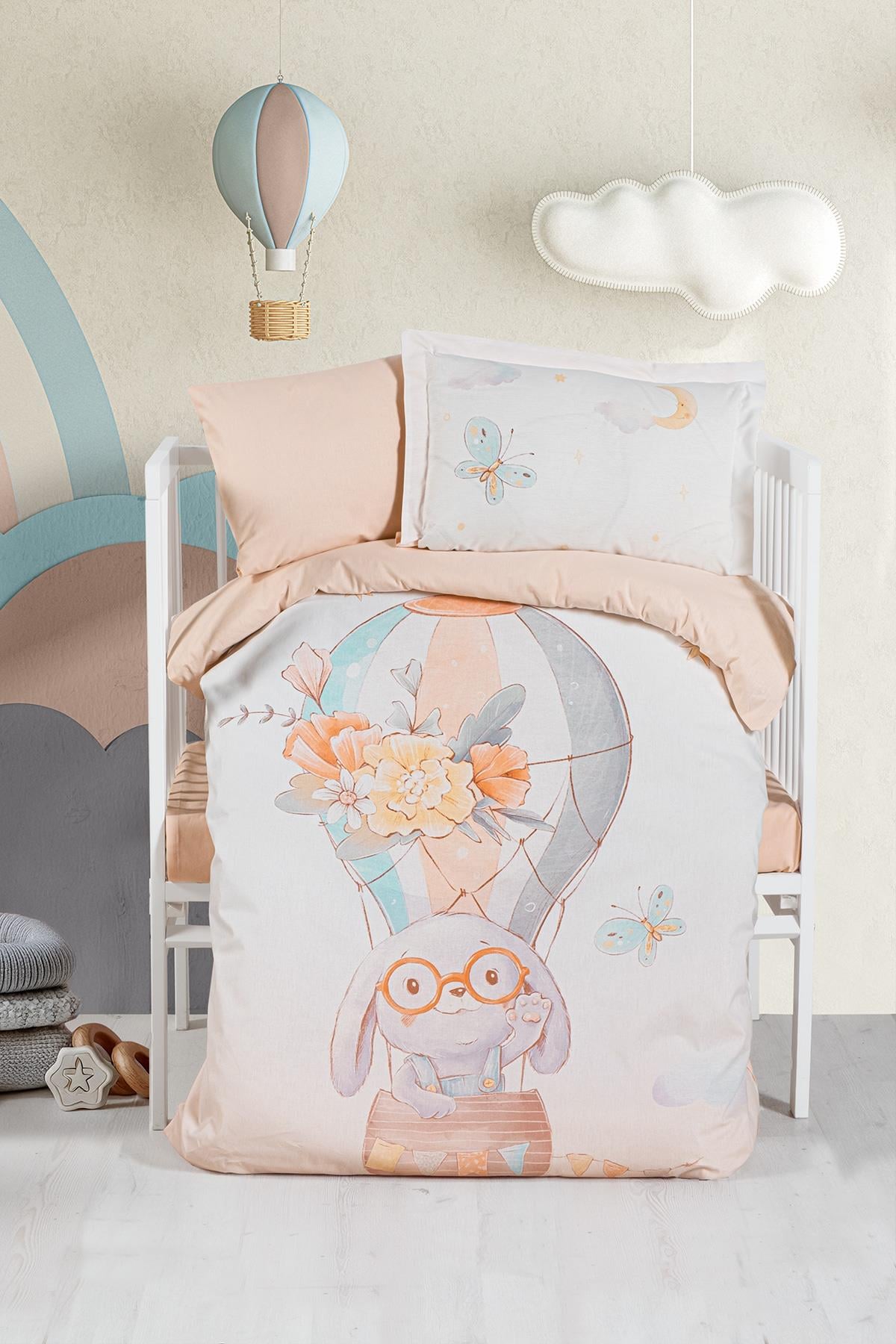 Ranforce Baby Duvet Cover Set - Flying Rabbit