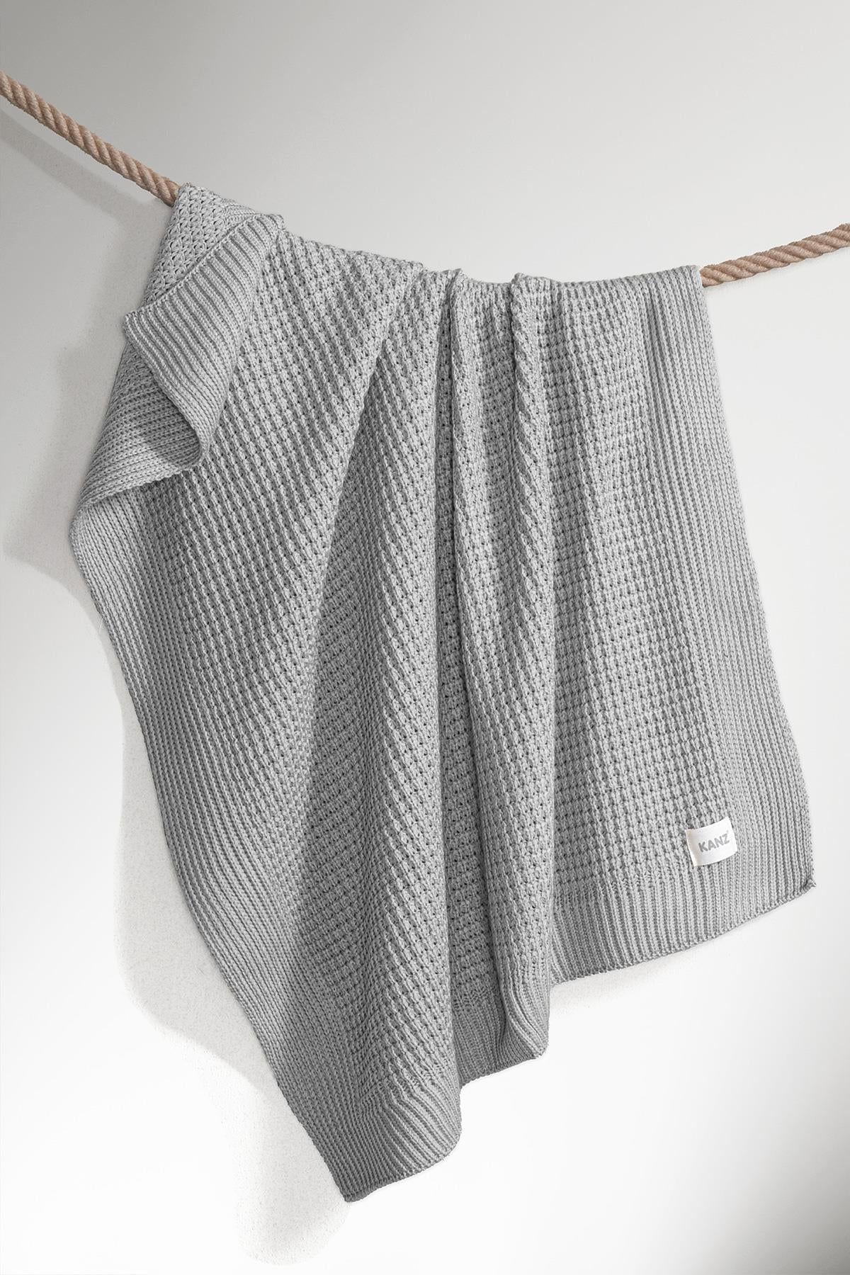 Knitted Baby Blanket - Grey