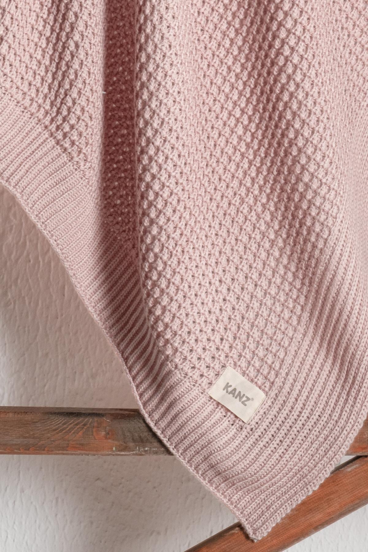 Knitted Baby Blanket - Powder
