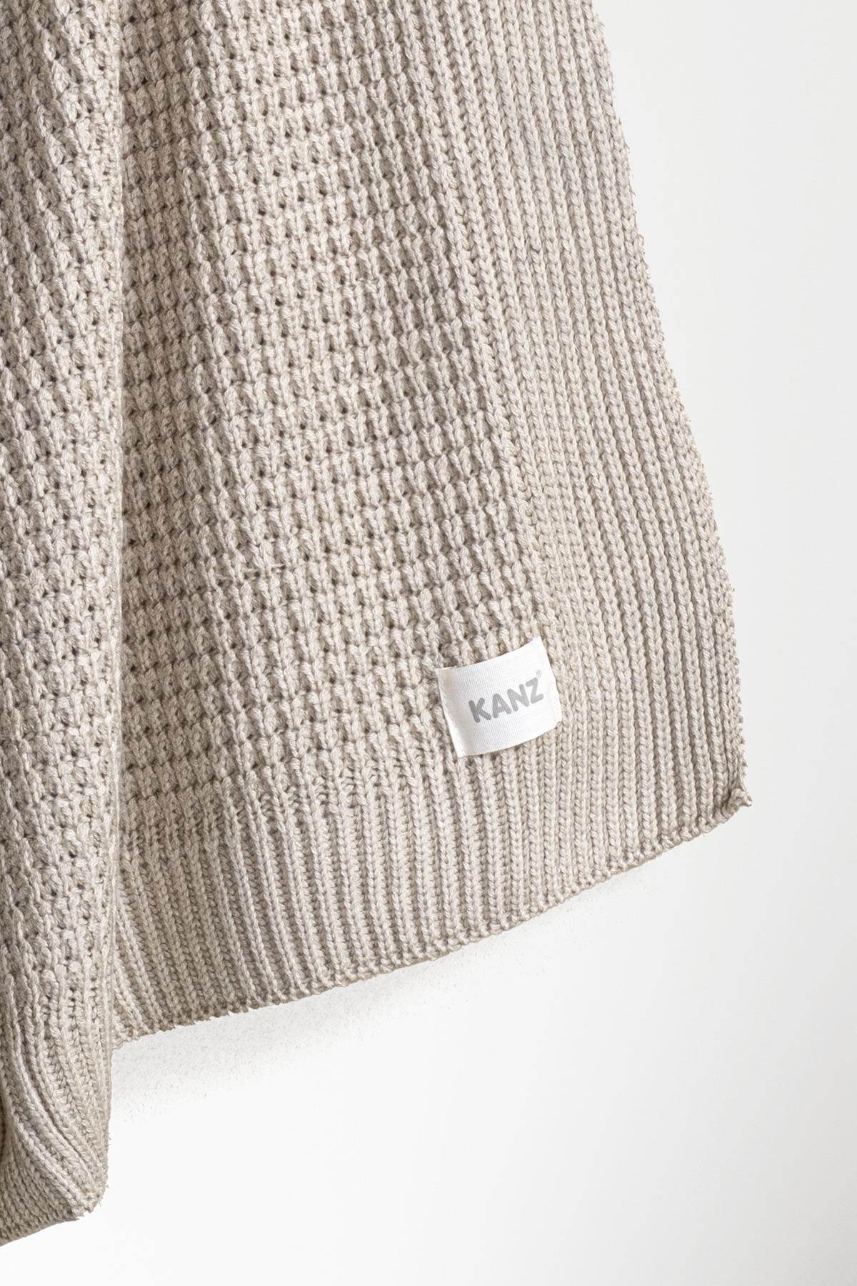 Knitted Baby Blanket - Stone