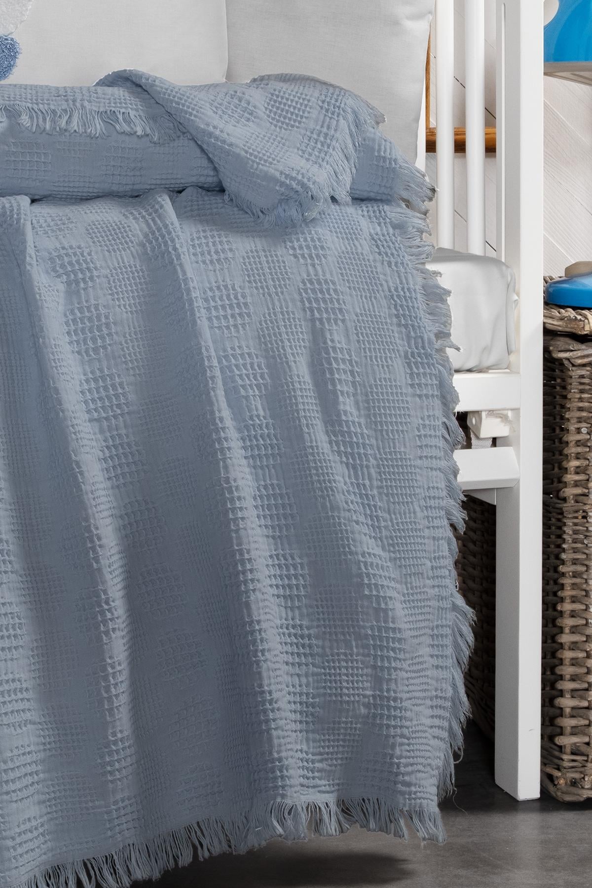 Waffle Baby Embroidered Muslin Coverlet Set - Teddy