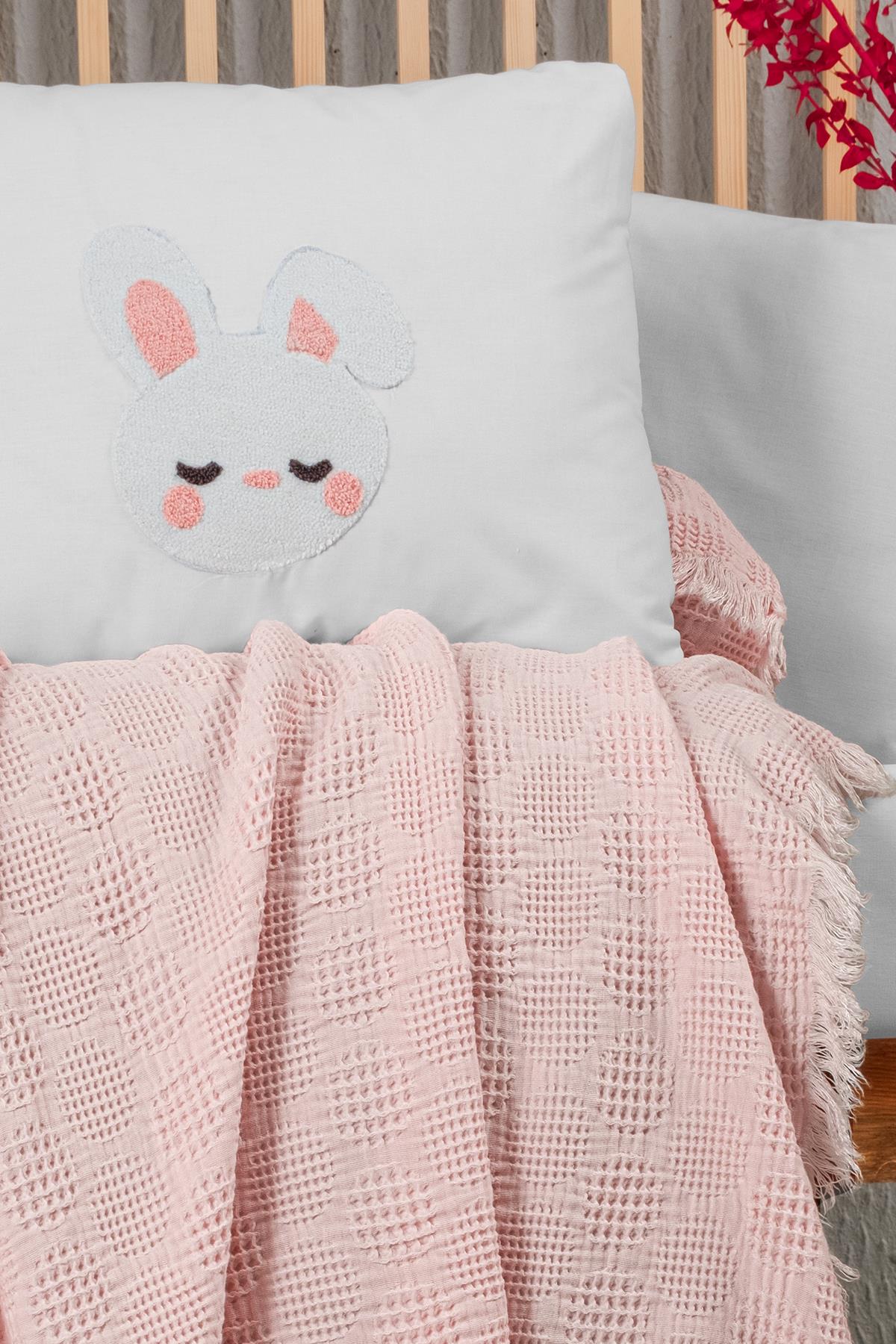 Waffle Baby Embroidered Muslin Coverlet Set - Bunbun