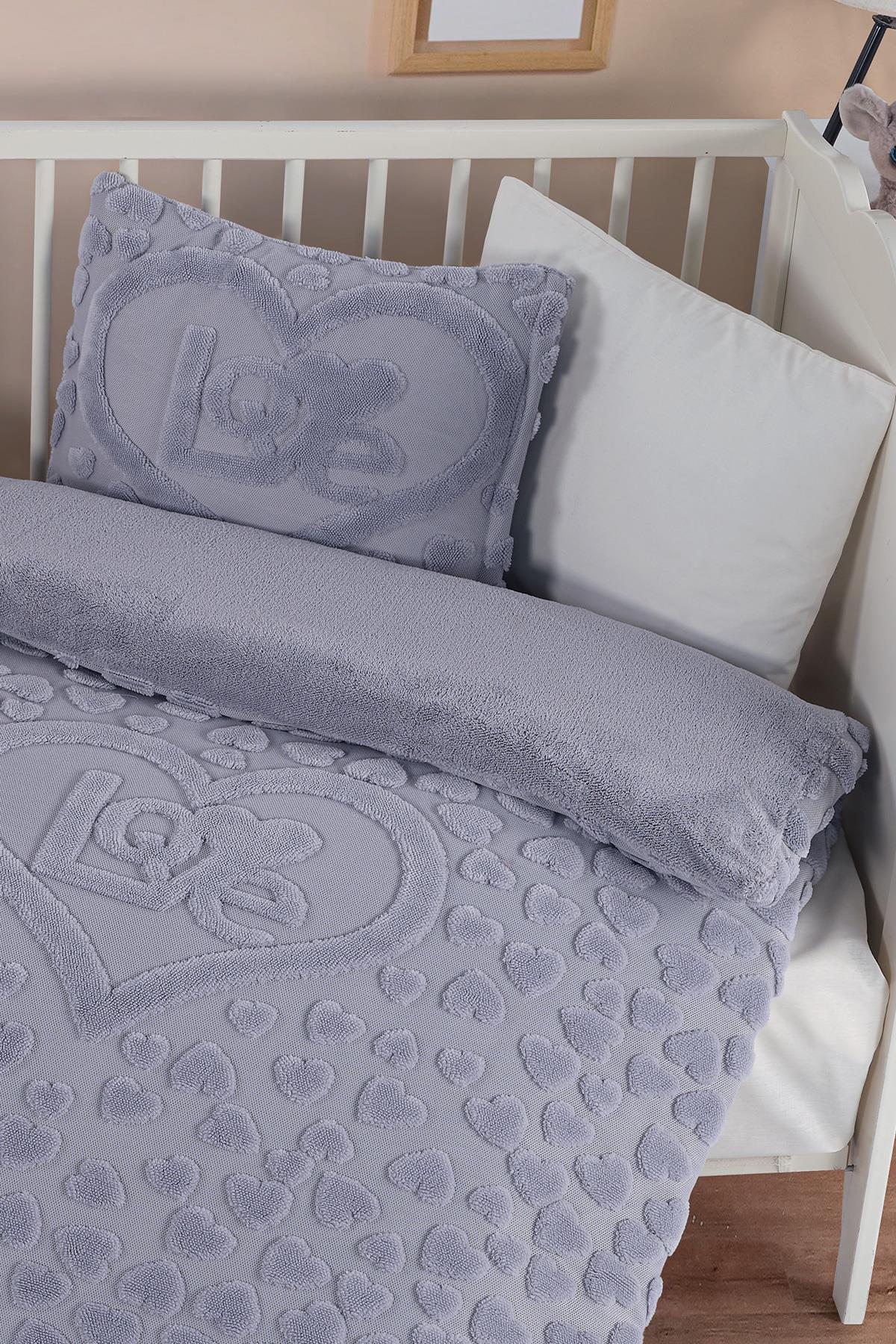 Welsoft Baby Duvet Cover Set - Amor Grey