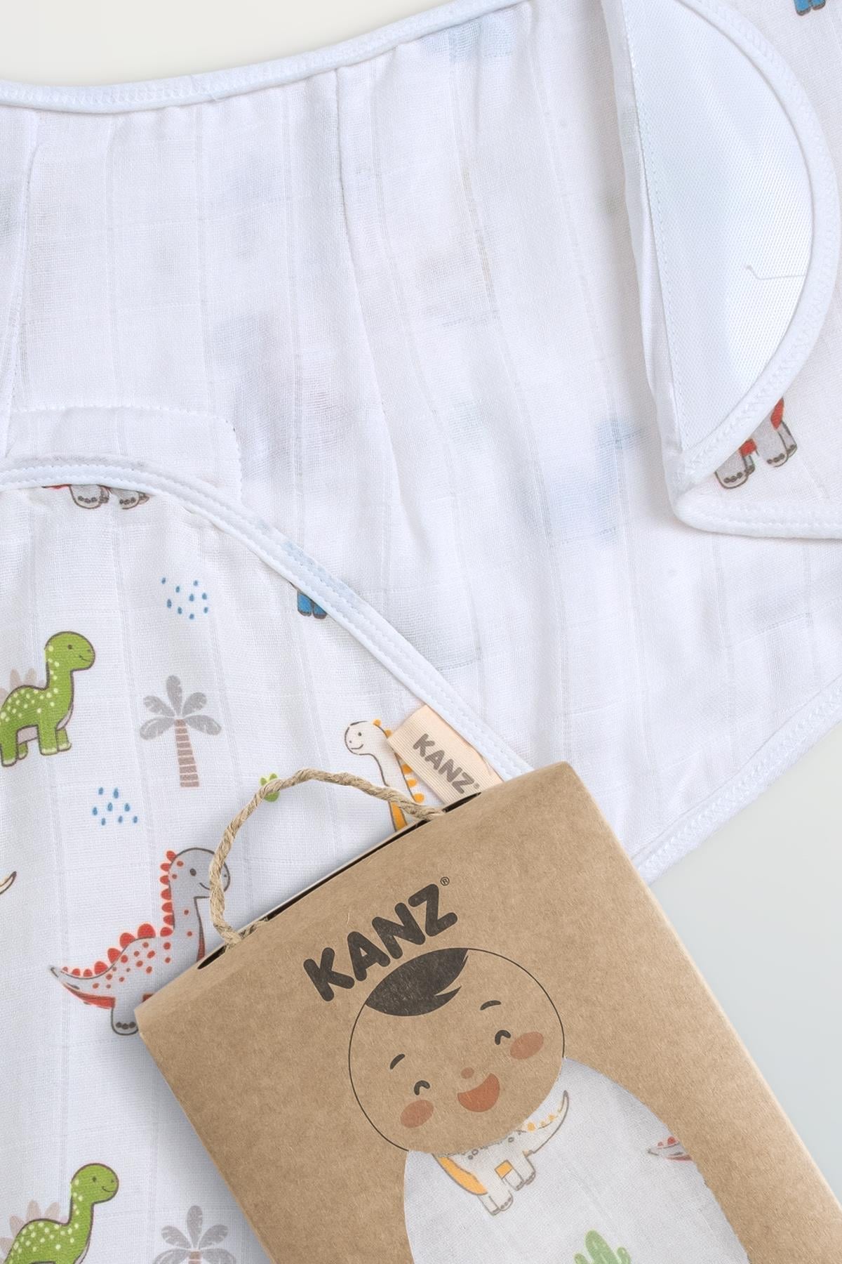Newborn 100% Cotton Muslin Ready Swaddle with Velcro - Dinosaur