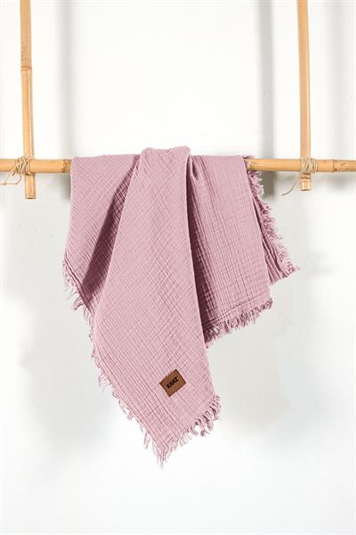 Baby 2-Layer 100% Cotton Muslin Blanket 100×120 cm - Dusty Rose
