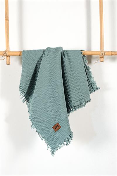 Baby 2-Layer 100% Cotton Muslin Blanket 100×120 cm - Green