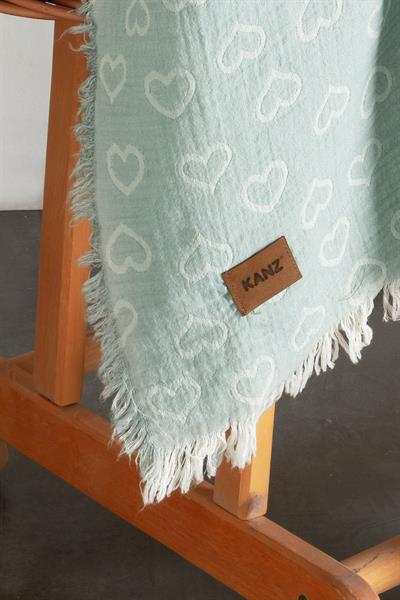 Baby 2-Layer Jacquard Muslin Swaddle Heart - Green