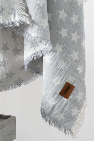 Baby 2-Layer Jacquard Muslin Swaddle Star - Grey