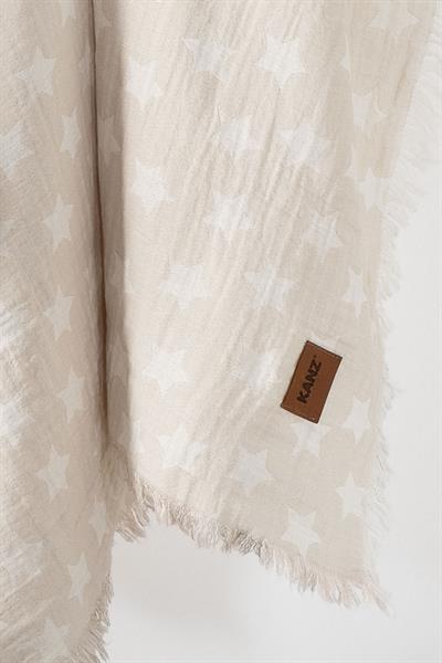 Baby 2-Layer Jacquard Muslin Swaddle Star - Brown