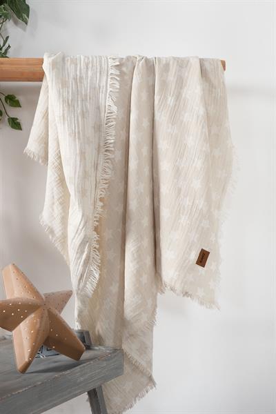 Baby 2-Layer Jacquard Muslin Swaddle Star - Brown