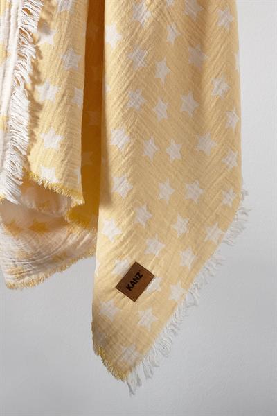 Baby 2-Layer Jacquard Muslin Swaddle Star - Yellow