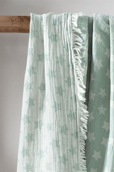 Baby 2-Layer Jacquard Muslin Swaddle Star - Green
