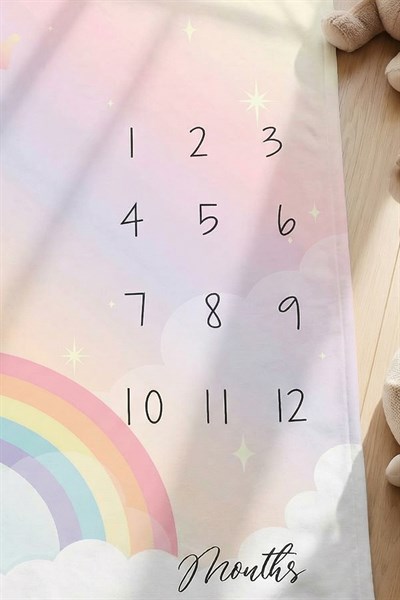 Bebek Anı Battaniyesi 100x150 cm - Little Rainbow