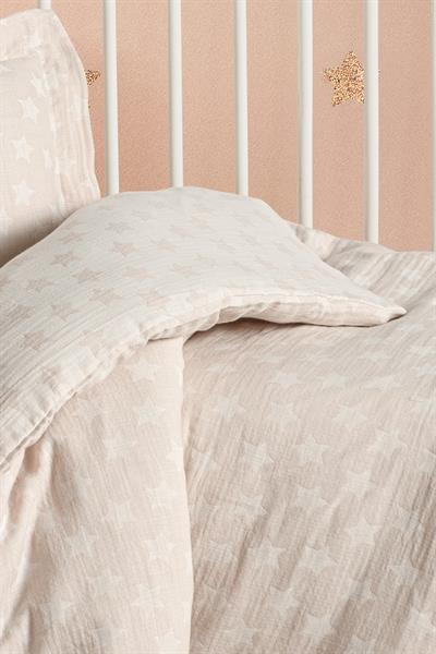 Baby Jacquard Muslin Duvet Cover Set - Star Brown