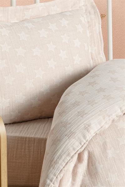 Baby Jacquard Muslin Duvet Cover Set - Star Brown