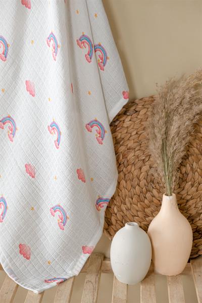 Multi-Purpose Baby Muslin Swaddle 3-Piece Set - Rainbow