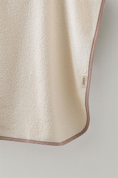 Bebek Panço Banyo ve Plaj Havlusu %100 Pamuk Kapüşonlu Nakışlı Figürlü - Bunny Krem