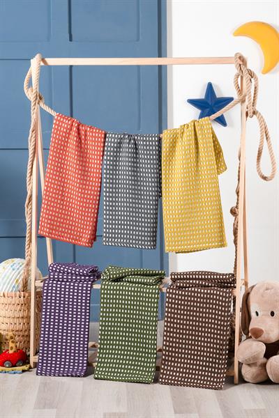 Bebek Waffle Pike Örtüsü 90x110 - Hardal