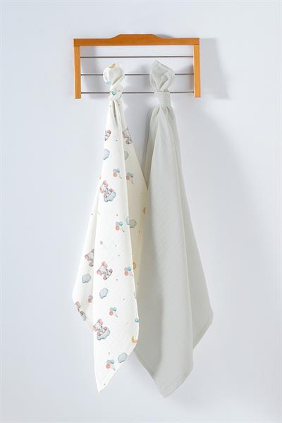 Multi-Purpose Baby Muslin Swaddle 2-Piece Set - Elephant
