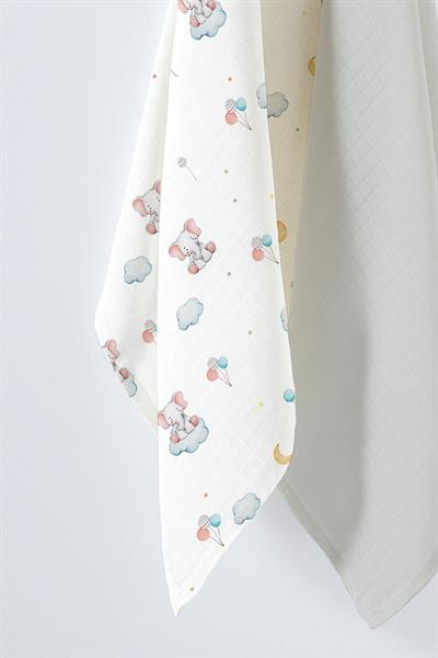 Multi-Purpose Baby Muslin Swaddle 2-Piece Set - Elephant