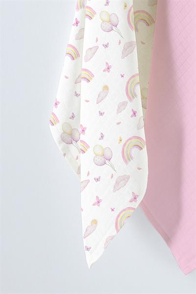 Çok Amaçlı Bebek Müslin Örtüsü 2Li Set - Soft Rainbow