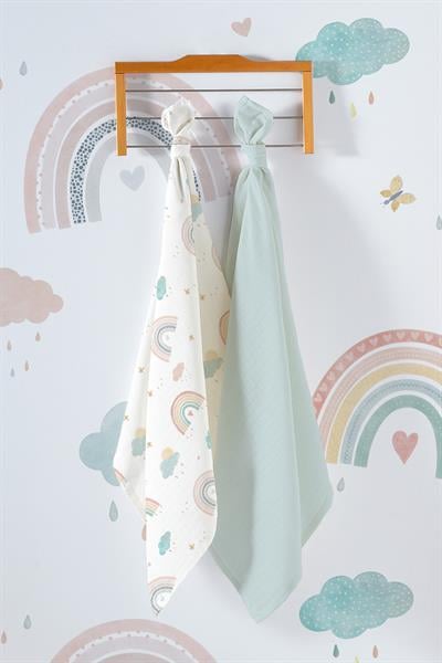 Çok Amaçlı Bebek Müslin Örtüsü 2'Li Set - New Rainbow