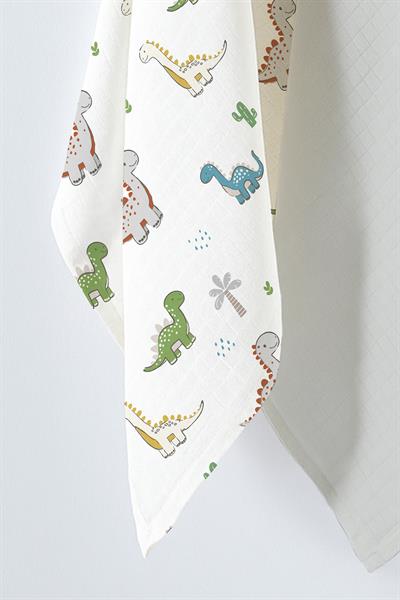 Çok Amaçlı Bebek Müslin Örtüsü 2Li Set - Dinos