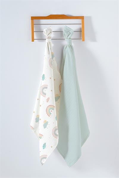 Çok Amaçlı Bebek Müslin Örtüsü 2Li Set - New Rainbow