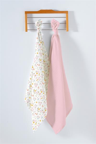 Çok Amaçlı Bebek Müslin Örtüsü 2Li Set - Crispy Flower