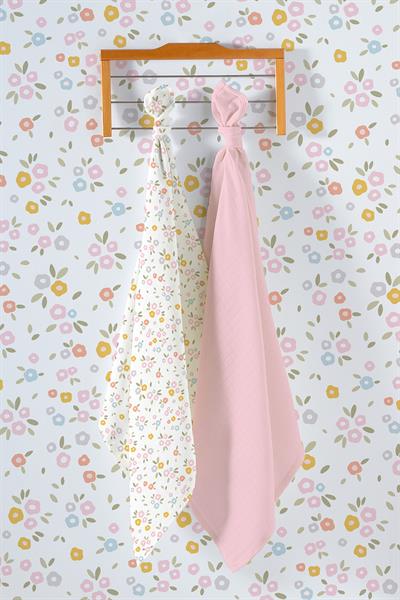 Çok Amaçlı Bebek Müslin Örtüsü 2Li Set - Crispy Flower