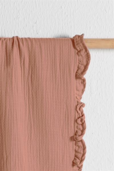 Fırfırlı 4 Kat Müslin Bebek Örtüsü - Kiremit