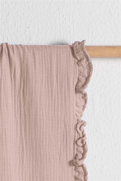 Fırfırlı 4 Kat Müslin Bebek Örtüsü - Pudra