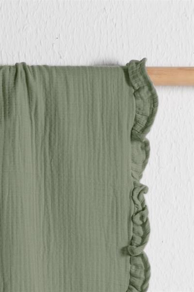 Fırfırlı 4 Kat Müslin Bebek Örtüsü - Yeşil