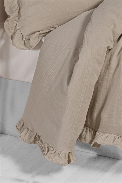 Ruffled Muslin Baby Duvet Cover Set - Beige
