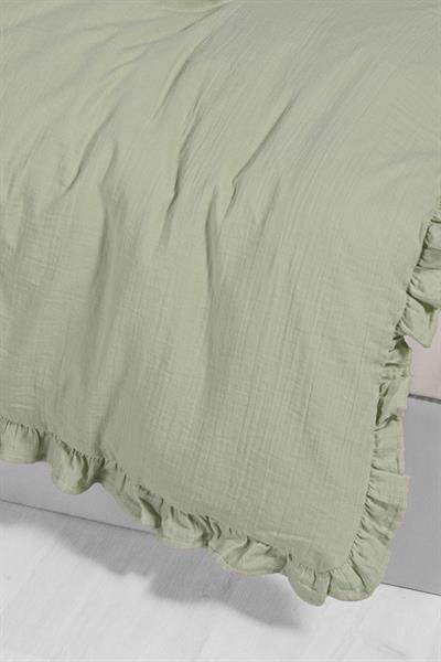 Ruffled Muslin Baby Duvet Cover Set - Mint