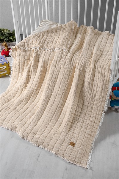 Light Müslin Bebek Yorganı 115x125 cm - Bej