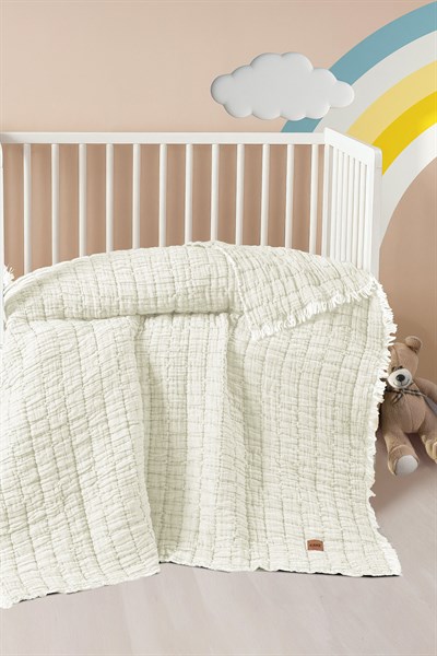 Light Müslin Bebek Yorganı 115x125 cm - Krem