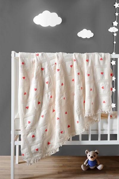 Little Miraclers %100 Pamuk Waffle Müslin Bebek Pike Örtüsü 115x125 cm