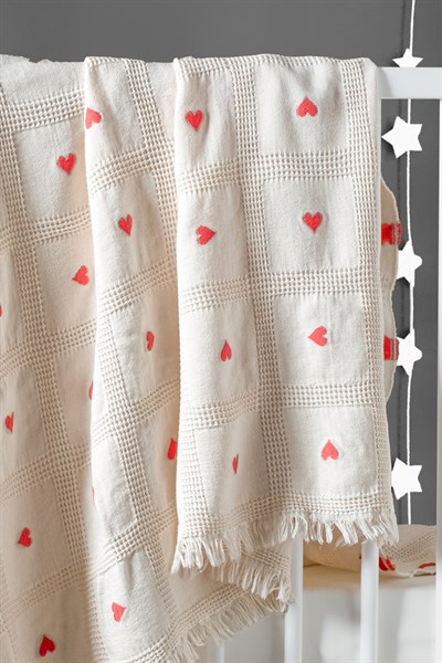 Little Miraclers %100 Pamuk Waffle Müslin Bebek Pike Örtüsü 115x125 cm