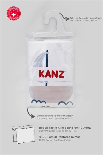Ranforce %100 Pamuk Bebek Yastık Kılıfı 2li Set 35x45 cm - Sailboats B