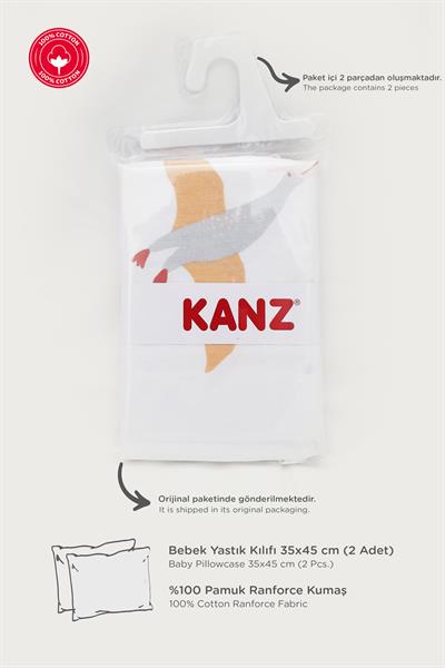 Ranforce %100 Pamuk Bebek Yastık Kılıfı 2li Set 35x45 cm - Dinasours A
