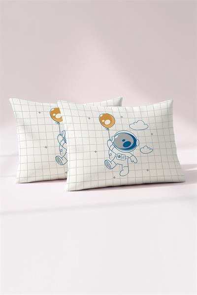 Ranforce %100 Pamuk Bebek Yastık Kılıfı 2li Set 35x45 cm - Space A