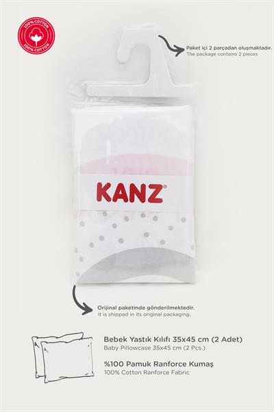Ranforce %100 Pamuk Bebek Yastık Kılıfı 2li Set 35x45 cm - Rainbow A