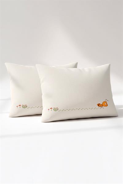 Ranforce %100 Pamuk Bebek Yastık Kılıfı 2li Set 35x45 cm - Tiny Ant A